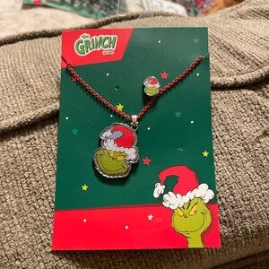 Dr. Seuss "The Grinch" in Santa Hat Necklace
